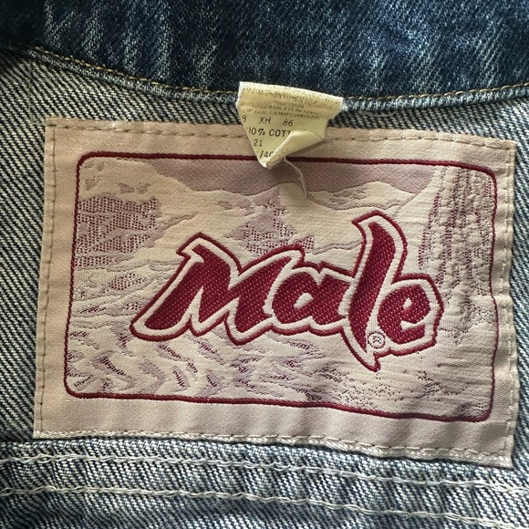 Male Vintage Denim Cotton Jacket w/ Muti Pockets for Storage and Button Closure. - Picture 3 of 7